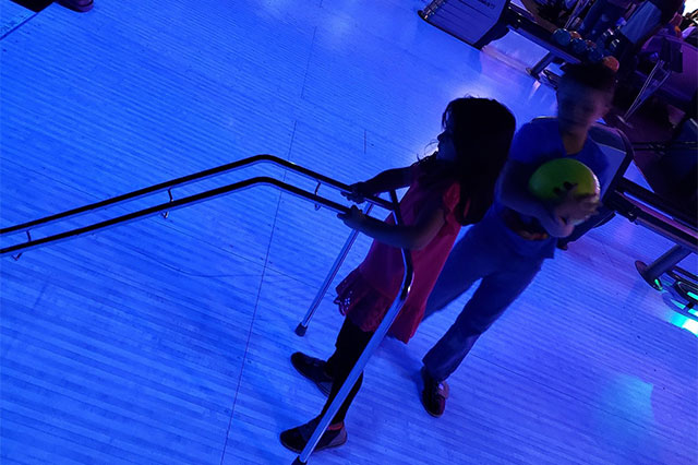 Kids bowling.